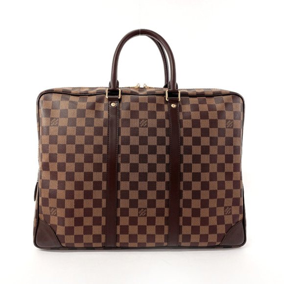 LOUIS VUITTON Louis Vuitton Porte-Document Voyage Bag Men's Damier Canvas Bro... - Picture 3 of 12